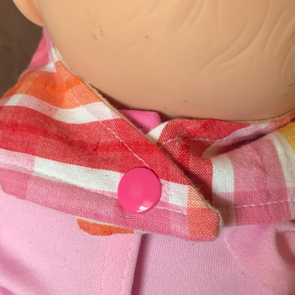 Pink Seersucker Bandanna Bib with Flannel Backing - Picture 2 of 4